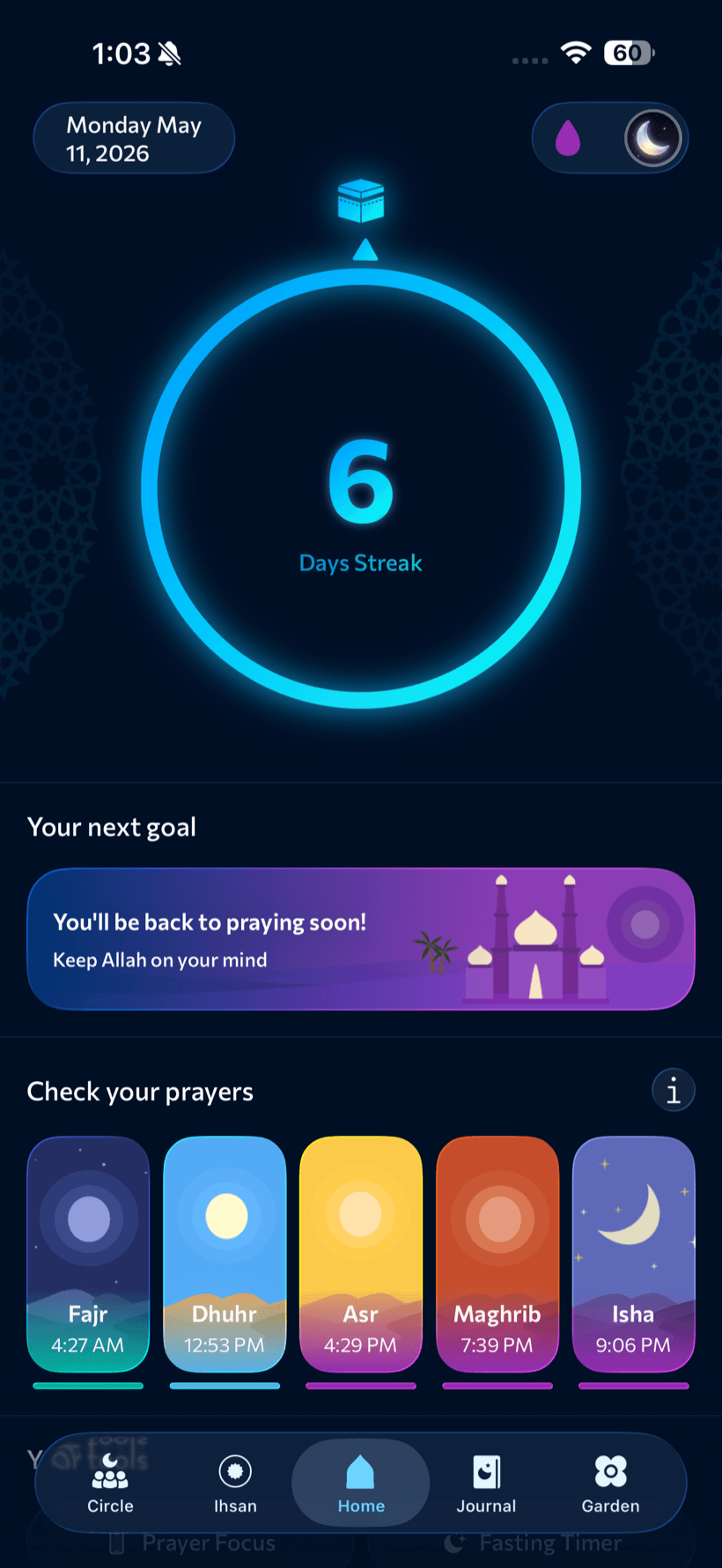 Period mode in Just Pray